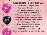 40th Birthday Ideas for Daughter Personalised Coaster Daughter In Law Poem 40th