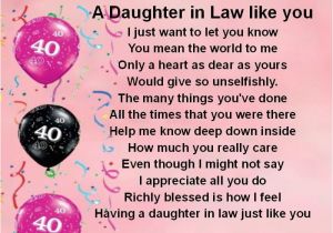 40th Birthday Ideas for Daughter Personalised Coaster Daughter In Law Poem 40th