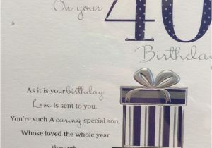 40th Birthday Ideas for son son 40th Birthday Card Ebay