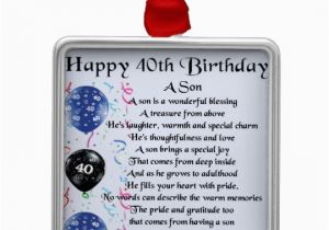 40th Birthday Ideas for son son Poem 40th Birthday Design Metal ornament Zazzle Com