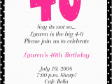 40th Birthday Invitation Cards Designs 40th Birthday Party Invitation Ideas New Party Ideas