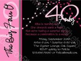 40th Birthday Invitation Sayings 40th Birthday Invitation Wording Oxsvitation Com