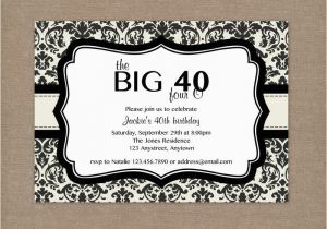 40th Birthday Invitation Sayings 8 40th Birthday Invitations Ideas and themes Sample