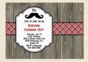 40th Birthday Invitation Wording for Men 30th Invitation Men Birthday Mustache 40th 50th Bbq Wood