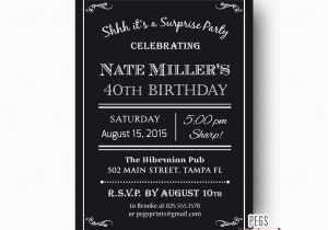 40th Birthday Invitation Wording for Men Men 39 S 40th Surprise Birthday Invitation Milestone