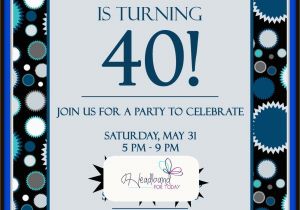 40th Birthday Invitation Wording for Men New 40th Birthday Party Invitations for Him Creative