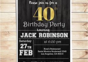 40th Birthday Invitation Wording for Men Surprise 40th Birthday Party Invitations for Him Men 40th