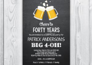 40th Birthday Invitations for Male 40th Birthday Invitation 40th Birthday Invitation for Men