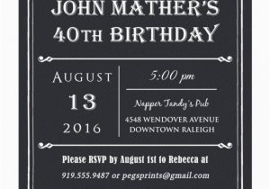 40th Birthday Invitations for Male 40th Birthday Invitation for Men Printable Milestone