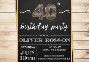 40th Birthday Invitations for Male 40th Surprise Party Invitations for Men Elegant Surprise