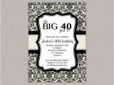 40th Birthday Invitations Free 40th Birthday Invitation Damask Cream and Black