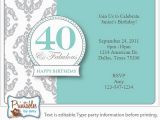 40th Birthday Invitations Free Surprise 40th Birthday Invitation Free Template