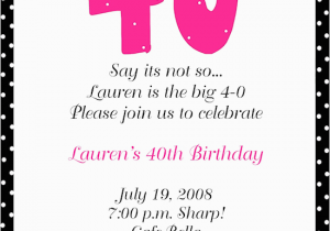 40th Birthday Invitations Ideas 40th Birthday Party Invitation Ideas New Party Ideas