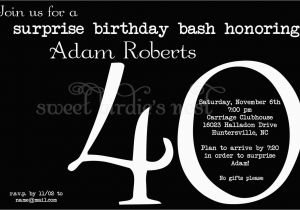 40th Birthday Invitations Templates 40th Surprise Birthday Party Invitations Bagvania Free