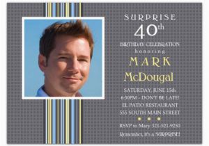 40th Birthday Invitations with Photo 40th Birthday Grey Photo Invitations Paperstyle