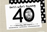 40th Birthday Invitations with Photo 40th Birthday Invitation Black and White Invite by