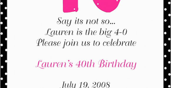 40th Birthday Invite Ideas 40th Birthday Party Invitation Ideas New Party Ideas