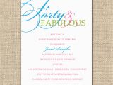 40th Birthday Invite Template 40th Birthday Invitation Template Best Template Collection