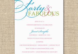 40th Birthday Invite Template 40th Birthday Invitation Template Best Template Collection