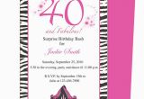 40th Birthday Invite Template Template for 40 Th Birthday Invitation orderecigsjuice Info