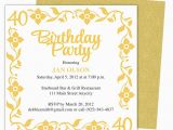 40th Birthday Invites Templates 40th Party Invitation Template Free