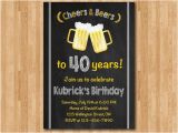 40th Birthday Party Invitations for Men 40th Birthday Invitation for Men Cheers Beers Invitation