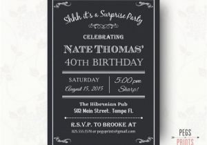 40th Birthday Party Invitations for Men Men 39 S 40th Surprise Birthday Invitation Milestone for