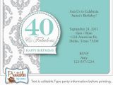 40th Birthday Party Invitations Online Surprise 40th Birthday Invitation Free Template