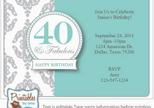 40th Birthday Party Invites Free Templates Surprise 40th Birthday Invitation Free Template