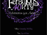 40th Birthday Photo Invitations 40th Birthday Invitation Purple Glitter Invitation You