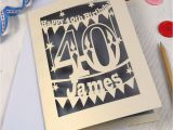 40th Birthday Place Cards Personalised Papercut 40th Birthday Card by Pogofandango