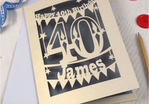 40th Birthday Place Cards Personalised Papercut 40th Birthday Card by Pogofandango