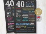 40th Birthday Present for Him Uk Uk Fun Facts 1978 Personalized 40th Birthday Gift for Wife