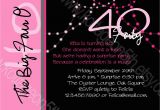 40th Birthday Sayings for Invitations 40th Birthday Invitation Wording Oxsvitation Com