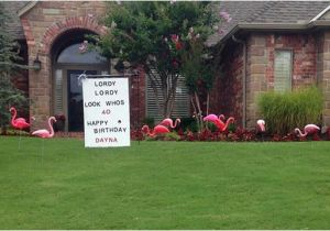 40th Birthday Yard Decorations Flamingos Smiles for All Occasions