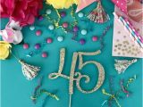 45th Birthday Decorations 45 Cake topper forty Five Party Decorations Adult