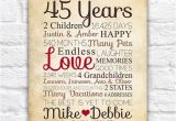 45th Birthday Gifts for Husband Anniversary Gift for Parents 45 Year Anniversary 45th Year