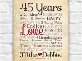 45th Birthday Gifts for Husband Anniversary Gift for Parents 45 Year Anniversary 45th Year