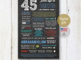 45th Birthday Gifts for Husband Personalized 45th Birthday Gift for Husband Him Daddy Uncle