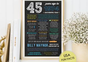 45th Birthday Ideas for Him Personalized 45th Birthday Gifts for Husband Wife Men Etsy