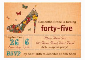 45th Birthday Invitations 45th Birthday Colors Party Invitations Ideas