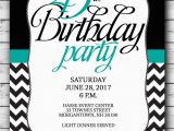 45th Birthday Invitations 45th Birthday Party Invitation Black with A touch Of Teal or
