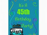 45th Birthday Invitations 45th Birthday Party Invitation Greeting Card Zazzle