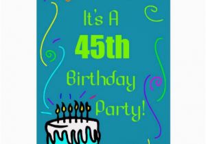 45th Birthday Invitations 45th Birthday Party Invitation Greeting Card Zazzle