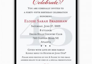 45th Birthday Invitations Classic 45th Birthday Celebrate Party Invitations Paperstyle