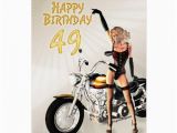 49th Birthday Card 49th Birthday Card with A Motorbike Girl Zazzle