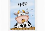 49th Birthday Card 49th Birthday Humorous Card with Surprised Cow Zazzle