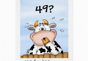 49th Birthday Card 49th Birthday Humorous Card with Surprised Cow Zazzle