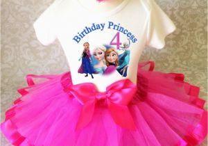 4th Birthday Girl Outfits Frozen Elsa Anna Princess Hot Pink Girl 4th Birthday Tutu