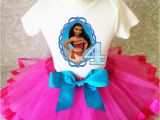 4th Birthday Girl Outfits Princess Moana Hot Pink Blue Girl 4th Fourth Birthday Tutu